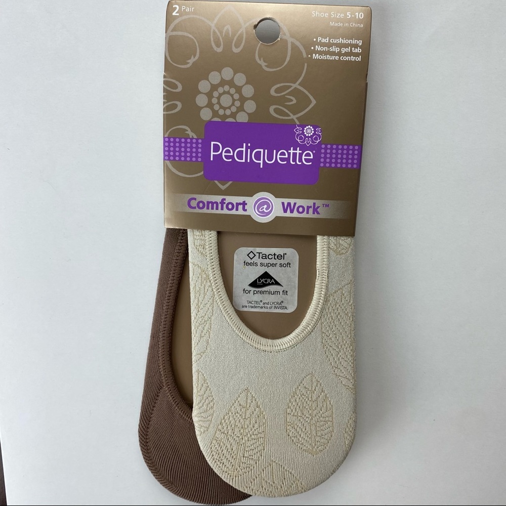🔥5/$25🔥Pediquette by Peds, Comfort @ Work Cushioned Liner Socks